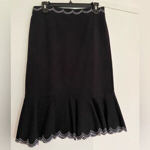 Ann Taylor Black Women's Scallop Hem Skirt